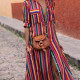 Daniela | Gonna maxi in stampa a righe estive casual