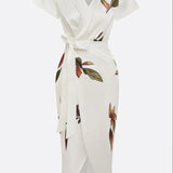 Livia | Abito Midi in Satin a Maniche Corte Bianco