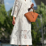 Cristina | Abito Midi Scollo a V Fiori Glamour da Spiaggia