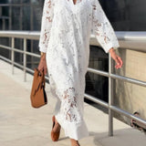 Cristina | Abito Midi Scollo a V Fiori Glamour da Spiaggia