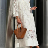 Cristina | Abito Midi Scollo a V Fiori Glamour da Spiaggia
