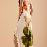 Adelaide | Abito Maxi Elegante con Stampa Floreale e Spalle Scoperte