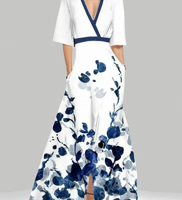 Lea | Completo Elegante Maxi Abito Midi Glamour Bordo Mare