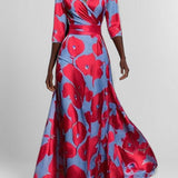 Lea | Completo Elegante Maxi Abito Midi Glamour Bordo Mare