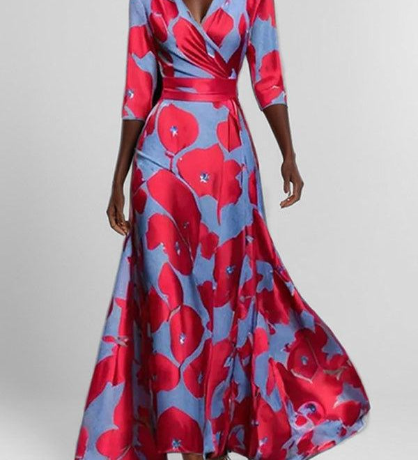 Lea | Completo Elegante Maxi Abito Midi Glamour Bordo Mare