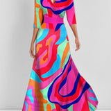 Lea | Completo Elegante Maxi Abito Midi Glamour Bordo Mare