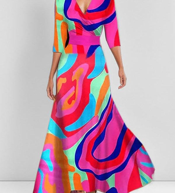 Lea | Completo Elegante Maxi Abito Midi Glamour Bordo Mare