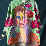 Cayetana | Maglietta Casual da Donna con Ritratto in Pittura ad Olio