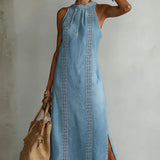 Cristina - Abito in denim con pizzo rétro