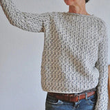 Victoria | Maglione grigio elegante con scollo a "U"