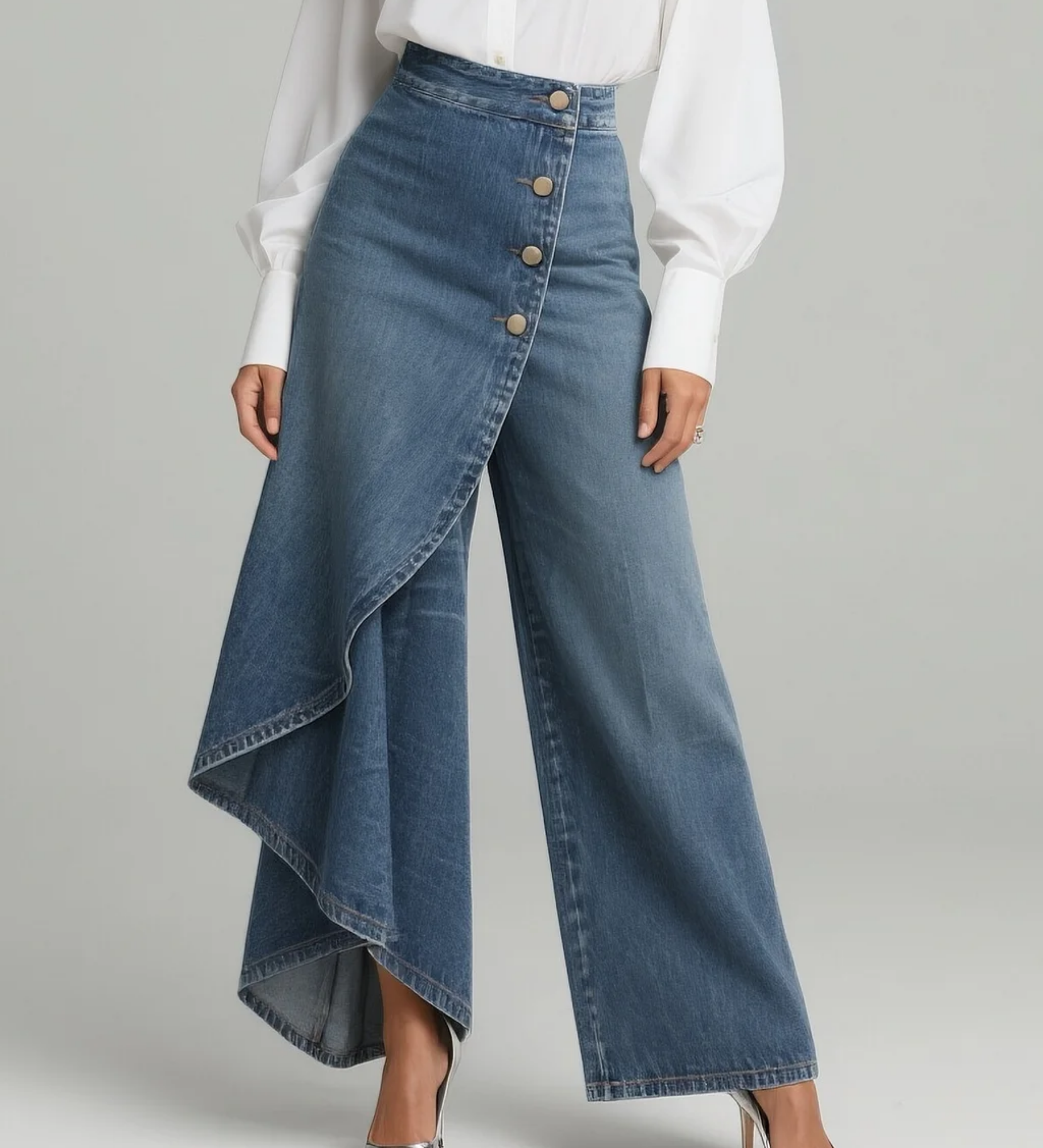 Aurora - Pantaloni avvolgenti in denim