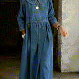 Lucia - Abito in denim con colletto Peter Pan