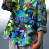Adriana | Camicia casual da donna con arte del bosco stampata