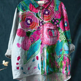 Daniela | T-shirt Casual con Stampa Floreale Vintage