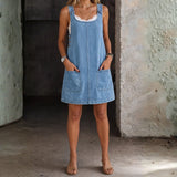 Caterina - Abito casual in denim con spalline