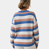 Camille | Maglione Oversized con Collo Rotondo e Righe