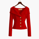 Gilet Corto A Costine Elegante per Donna – Maglione Buttoned Confortevole