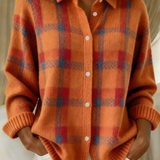 Cardigan Donna Morbido a Quadri – Maglione Elegante e Confortevole