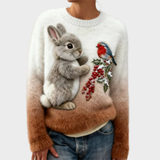 Klementina - Maglione di Peluche con Coniglio di Natale
