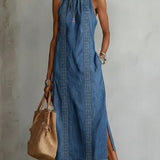 Cristina - Abito in denim con pizzo rétro