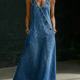 Daniela - Vestito lungo in denim con bottoni