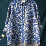 Isabel | Camicia Casual Vintage con Stampa Floreale Indiana per Donne