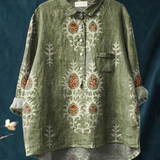 Ángeles | Camicia Casual con Stampa Floreale Etnica Vintage per Donne