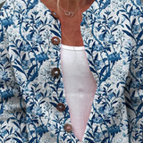 Cardigan con stampa floreale e bottoni