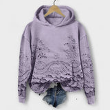 Grace - Felpa Vintage Lila con Stampa Floreale