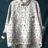 Milagros | Camicia Casual da Donna con Motivo Floreale Rosa di Primavera