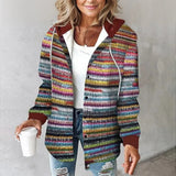 Cappotto elegante stampato con cappuccio
