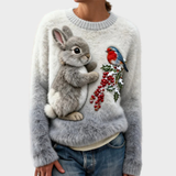 Klementina - Maglione di Peluche con Coniglio di Natale