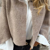 Celeste - Cappotto di lana con collo rotondo e maniche lunghe