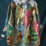 Natalia | Maglietta Casual in Stile Vintage con Pesce Divertente