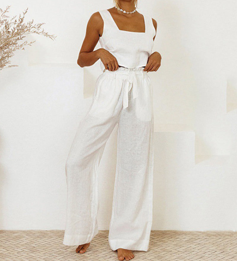 Gaia | Completo Top Minimalista e Pantaloni Svasati