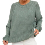 Pull donna in maglia grossa unita - Taglio confortevole e caldo