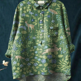 Paloma | Maglietta Casual con Stampa Floreale Vintage di Animali