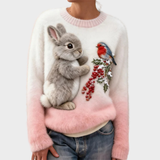 Klementina - Maglione di Peluche con Coniglio di Natale