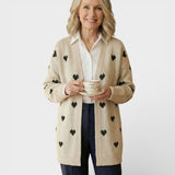 Nina™ | Cardigan lavorato a maglia con cuori