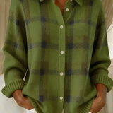 Cardigan Donna Morbido a Quadri – Maglione Elegante e Confortevole