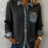Cira | Camicia in maglia stile patchwork