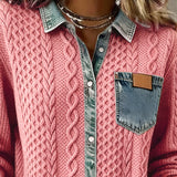 Cira | Camicia in maglia stile patchwork