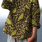 Remedios | Maglietta Casual in Stile Vintage con Motivo Floreale