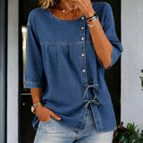 Silvia - Camicia lunga vintage in denim