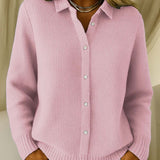 Olivia | Cardigan con colletto da camicia