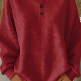 Aurelie | Maglione in maglia waffle con bottoni