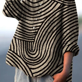Cecelia | Camicia casual con stampa circolare di linee
