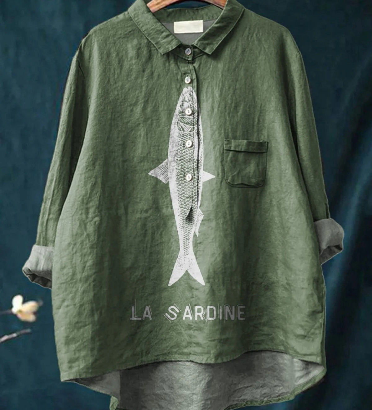 Amparo | T-shirt Casual con Stampa di Sardina