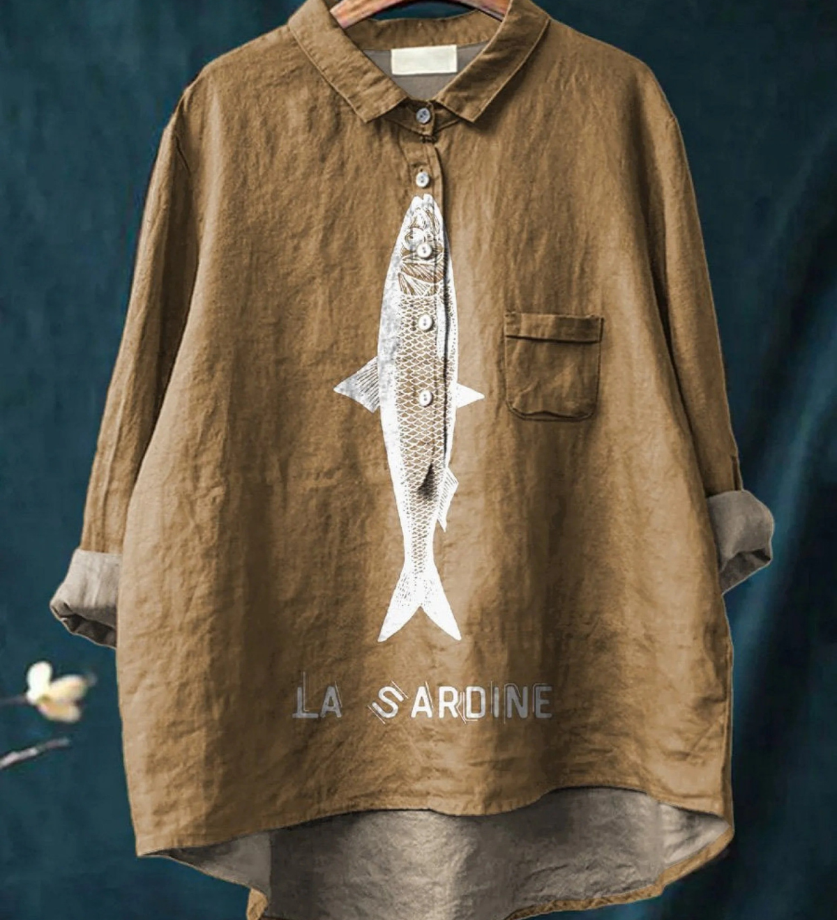 Amparo | T-shirt Casual con Stampa di Sardina