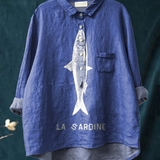 Amparo | T-shirt Casual con Stampa di Sardina